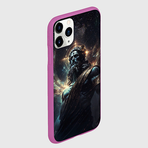 Чехол iPhone 11 Pro матовый Cosmic Deity / 3D-Фиолетовый – фото 2