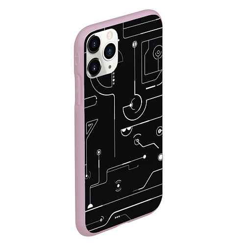 Чехол iPhone 11 Pro матовый Зелёный абстрактный игровой / 3D-Розовый – фото 2