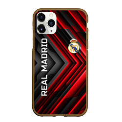 Чехол iPhone 11 Pro матовый Real Madrid art, цвет: 3D-коричневый
