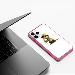 Чехол iPhone 11 Pro матовый Baby T-Rex, цвет: 3D-малиновый — фото 2