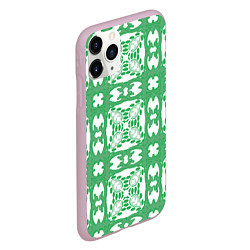 Чехол iPhone 11 Pro матовый Лепестки в квадрате, цвет: 3D-розовый — фото 2