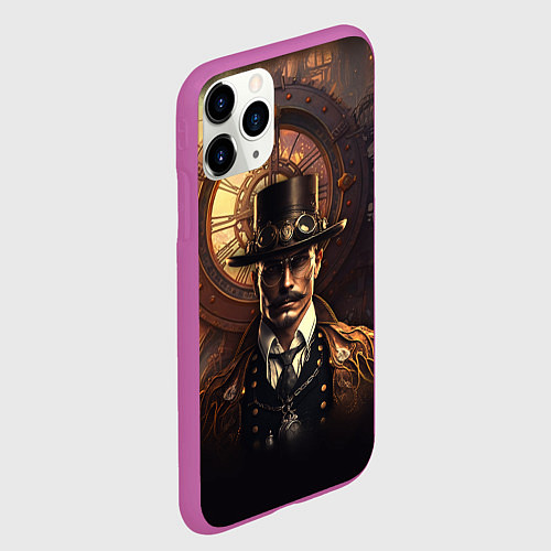 Чехол iPhone 11 Pro матовый Стимпанкмен / 3D-Фиолетовый – фото 2
