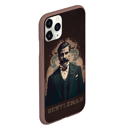 Чехол iPhone 11 Pro матовый Портрет джентльмена / 3D-Коричневый – фото 2