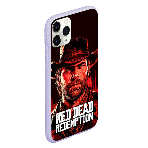 Чехол iPhone 11 Pro матовый Артур Морган, искупление / 3D-Светло-сиреневый – фото 2