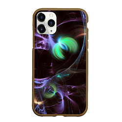 Чехол iPhone 11 Pro матовый Магические фиолетовые волны и цветные космические, цвет: 3D-коричневый