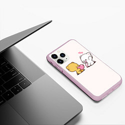 Чехол iPhone 11 Pro матовый Плюшевое признание в любви, цвет: 3D-розовый — фото 2