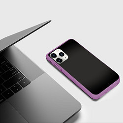 Чехол iPhone 11 Pro матовый Черная виньетка для черного, цвет: 3D-фиолетовый — фото 2