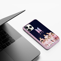 Чехол iPhone 11 Pro матовый BTS starry sky, цвет: 3D-розовый — фото 2