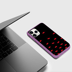 Чехол iPhone 11 Pro матовый Поцелуи для любимого, цвет: 3D-фиолетовый — фото 2