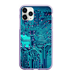 Чехол iPhone 11 Pro матовый Компьютерная плата, цвет: 3D-светло-сиреневый