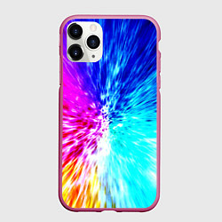 Чехол iPhone 11 Pro матовый Всплеск ярких красок, цвет: 3D-малиновый