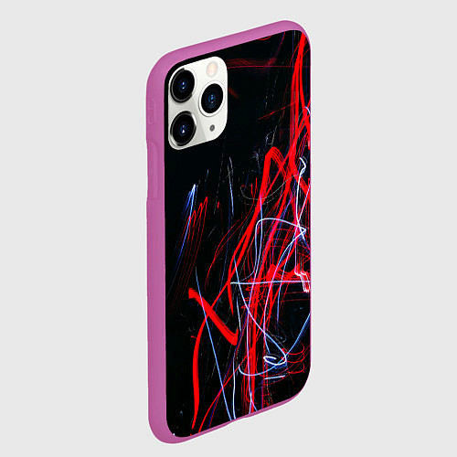 Чехол iPhone 11 Pro матовый Дым искры цветные / 3D-Фиолетовый – фото 2