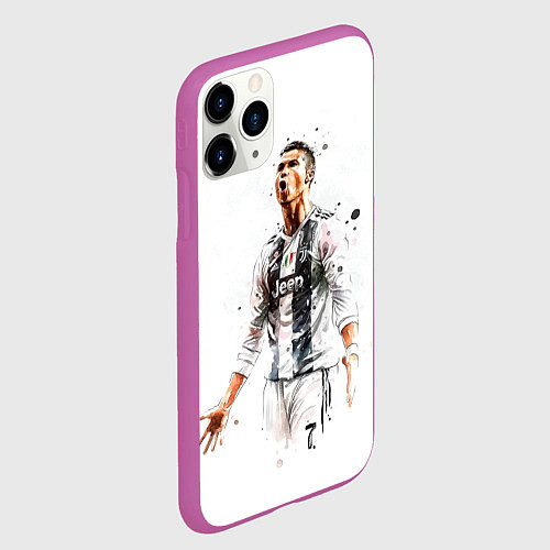 Чехол iPhone 11 Pro матовый CR 7 Juventus / 3D-Фиолетовый – фото 2