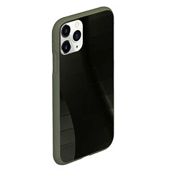 Чехол iPhone 11 Pro матовый Чёрные геометрические металлические листы, цвет: 3D-темно-зеленый — фото 2