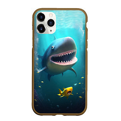 Чехол iPhone 11 Pro матовый Я акула туруру, цвет: 3D-коричневый