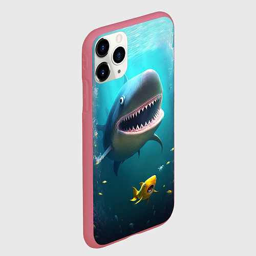 Чехол iPhone 11 Pro матовый Я акула туруру / 3D-Малиновый – фото 2