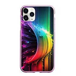 Чехол iPhone 11 Pro матовый Волна красок, цвет: 3D-розовый
