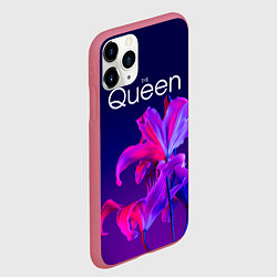 Чехол iPhone 11 Pro матовый The Queen Королева и цветы, цвет: 3D-малиновый — фото 2