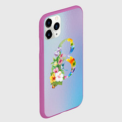 Чехол iPhone 11 Pro матовый Цветочная восьмёрка, цвет: 3D-фиолетовый — фото 2