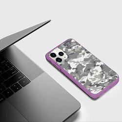 Чехол iPhone 11 Pro матовый Снежный камуфляж, цвет: 3D-фиолетовый — фото 2