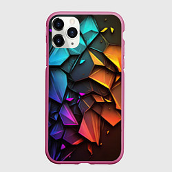 Чехол iPhone 11 Pro матовый Неоновая абстрактная чешуя дракона, цвет: 3D-малиновый