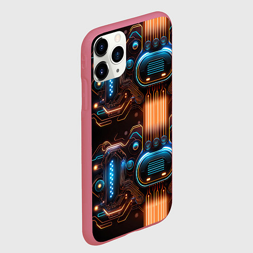 Чехол iPhone 11 Pro матовый Силовой электрический доспех / 3D-Малиновый – фото 2