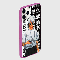 Чехол iPhone 11 Pro матовый Стильный Сатору Годжо - Магическая битва, цвет: 3D-фиолетовый — фото 2