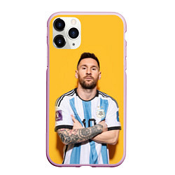 Чехол iPhone 11 Pro матовый Lionel Messi 10, цвет: 3D-розовый