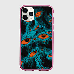 Чехол iPhone 11 Pro матовый Винтажные глаза пиксельные