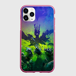 Чехол iPhone 11 Pro матовый Destiny 2 рейд, цвет: 3D-малиновый