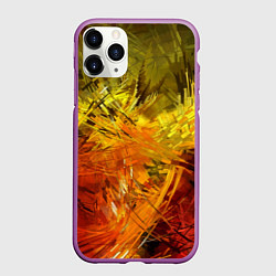 Чехол iPhone 11 Pro матовый Крисстализация пламени, цвет: 3D-фиолетовый