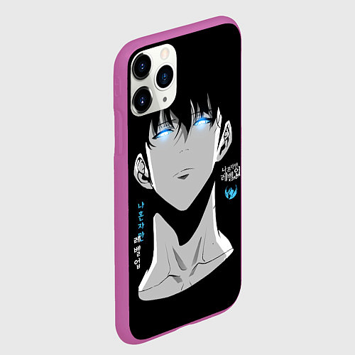 Чехол iPhone 11 Pro матовый Поднятие уровня в одиночку - solo leveling / 3D-Фиолетовый – фото 2
