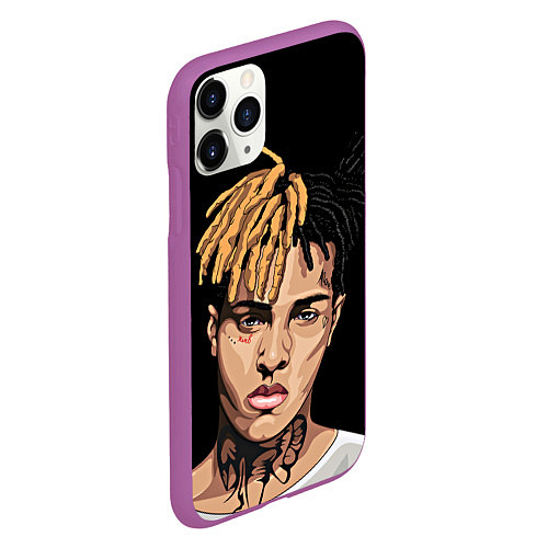 Чехол iPhone 11 Pro матовый XXXTentacion art / 3D-Фиолетовый – фото 2