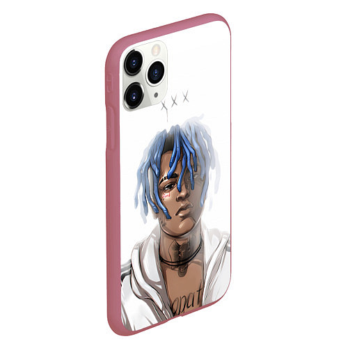 Чехол iPhone 11 Pro матовый XXXTentacion - art / 3D-Малиновый – фото 2