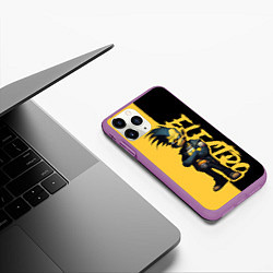 Чехол iPhone 11 Pro матовый Панк рокер Simpson, цвет: 3D-фиолетовый — фото 2
