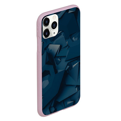 Чехол iPhone 11 Pro матовый Абстрактное множество металлических предметов / 3D-Розовый – фото 2