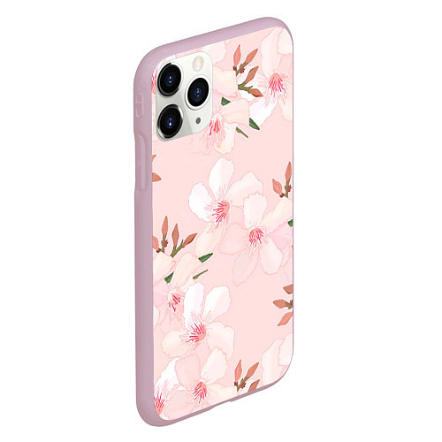 Чехол iPhone 11 Pro матовый Нежные лепестки / 3D-Розовый – фото 2