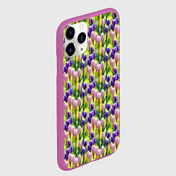 Чехол iPhone 11 Pro матовый Весенние крокусы, цвет: 3D-фиолетовый — фото 2