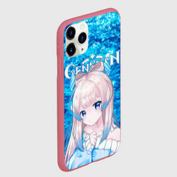 Чехол iPhone 11 Pro матовый Кокоми на фоне воды, цвет: 3D-малиновый — фото 2