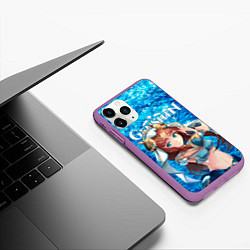Чехол iPhone 11 Pro матовый Нилу на фоне воды, цвет: 3D-фиолетовый — фото 2