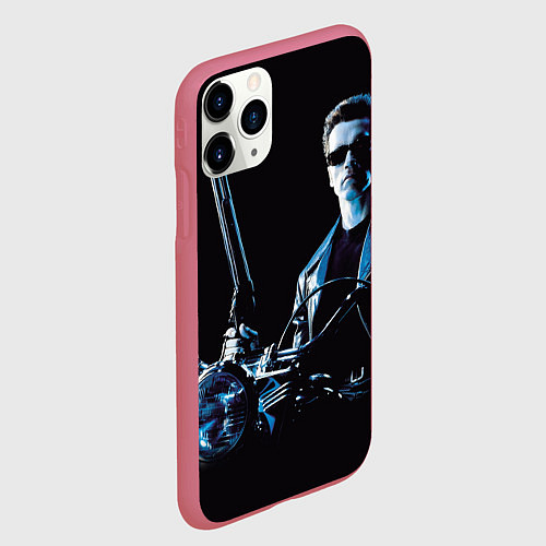 Чехол iPhone 11 Pro матовый Терминатор art / 3D-Малиновый – фото 2