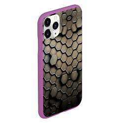 Чехол iPhone 11 Pro матовый Сталь и соты, цвет: 3D-фиолетовый — фото 2