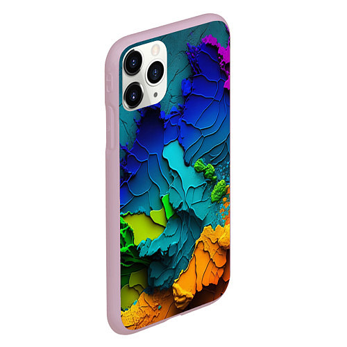 Чехол iPhone 11 Pro матовый Взрыв красок / 3D-Розовый – фото 2