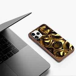 Чехол iPhone 11 Pro матовый Золотой калейдоскоп, цвет: 3D-коричневый — фото 2