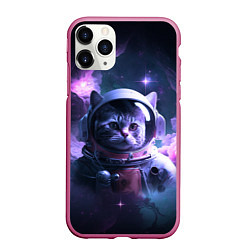 Чехол iPhone 11 Pro матовый Котик космонавт
