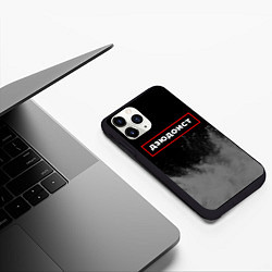 Чехол iPhone 11 Pro матовый Дзюдоист - в рамке красного цвета, цвет: 3D-черный — фото 2