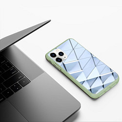 Чехол iPhone 11 Pro матовый Metalic triangle stiil, цвет: 3D-салатовый — фото 2