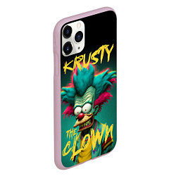 Чехол iPhone 11 Pro матовый Клоун Красти из Симпсонов, цвет: 3D-розовый — фото 2