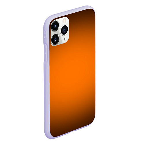 Чехол iPhone 11 Pro матовый Кислотный оранжевый с градиентом / 3D-Светло-сиреневый – фото 2