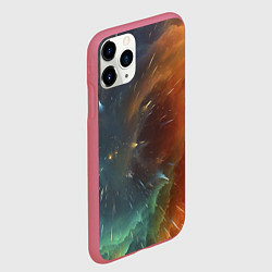 Чехол iPhone 11 Pro матовый Космический снегопад, цвет: 3D-малиновый — фото 2